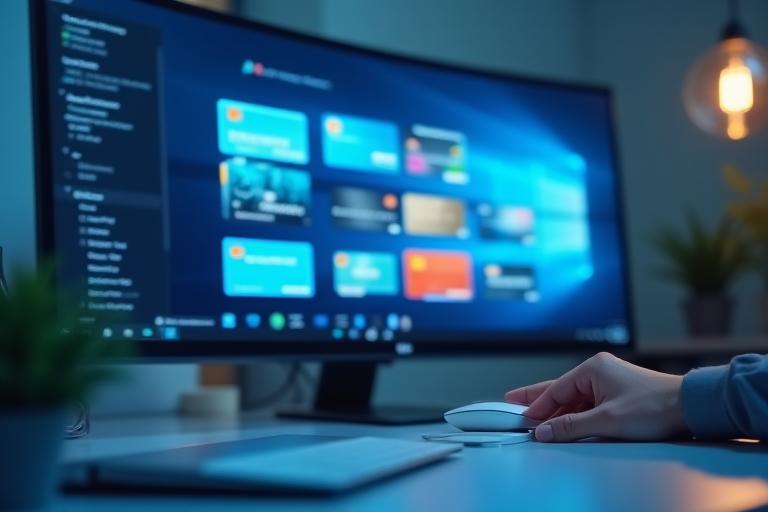 Virtual cards on a desktop